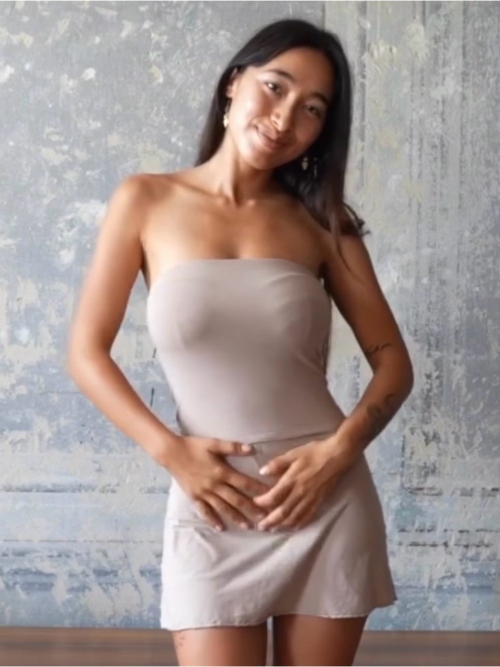 Indigo Luna X Hitomi Komorebi Full Moon Tube Top Beige Size Medium Rare